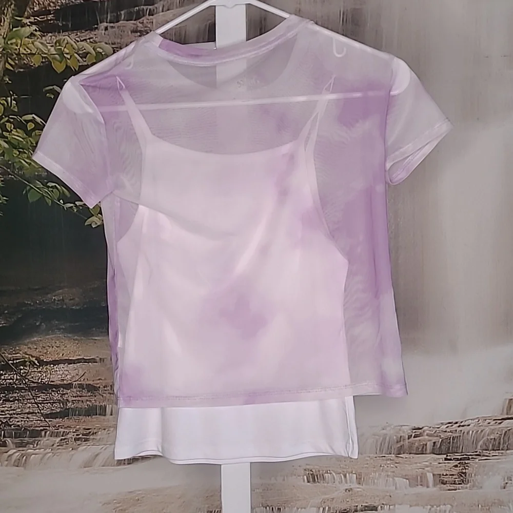 Justice Girls 10 Be the Change shimmery sheer metallic inspirational shirt